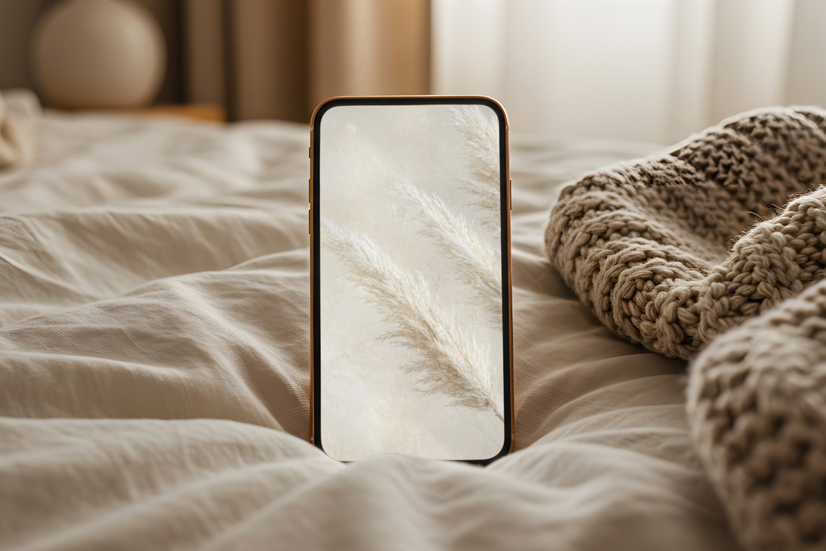 Pampas Elegance Harmony Boho iPhone Wallpaper