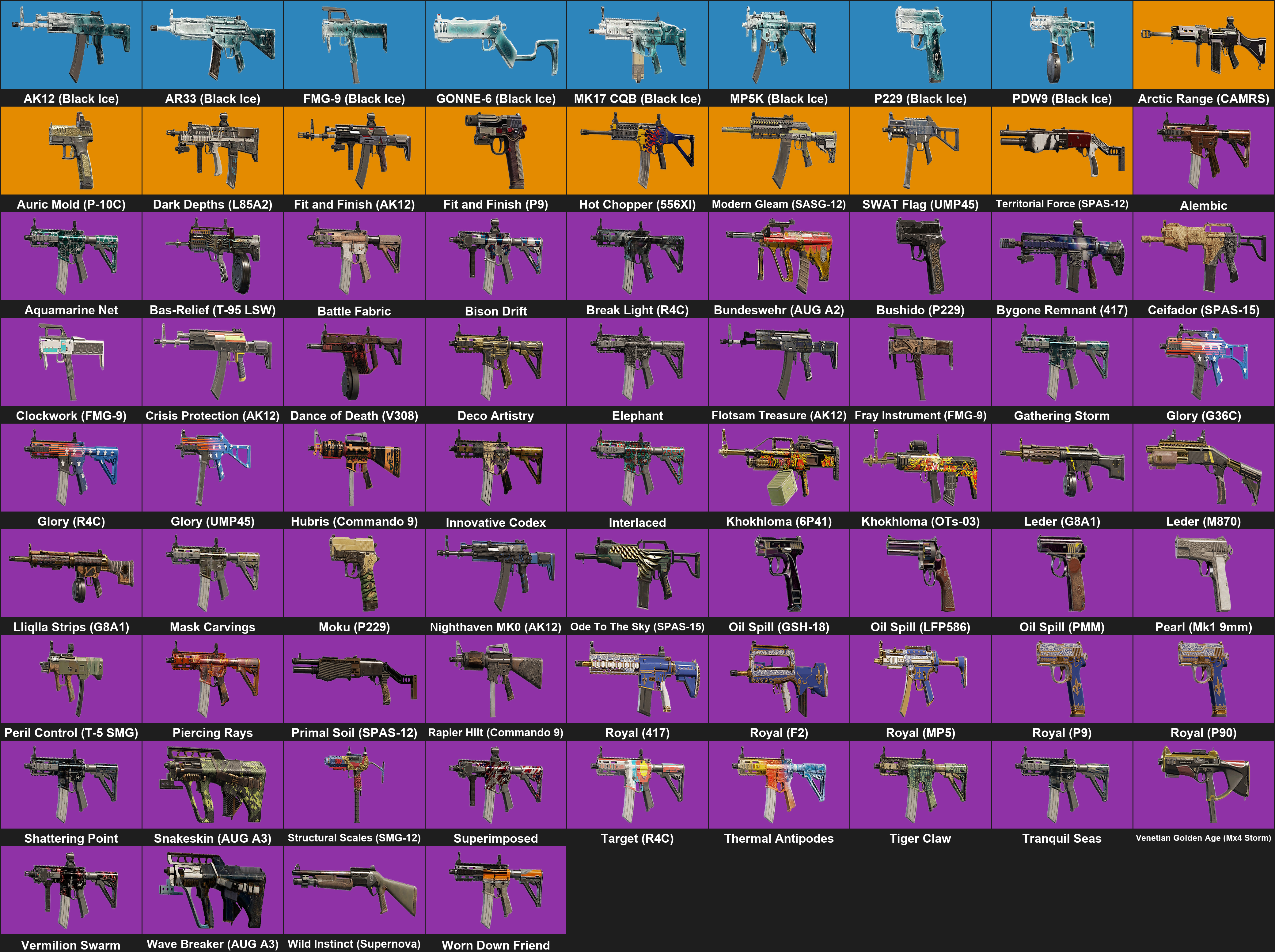 [PC] 144 Skins | 8 Black Ice | 2 Dust Lines | 1 ProLeague | 3 ...
