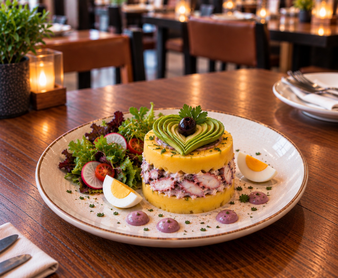 Causa de pulpo al olivo