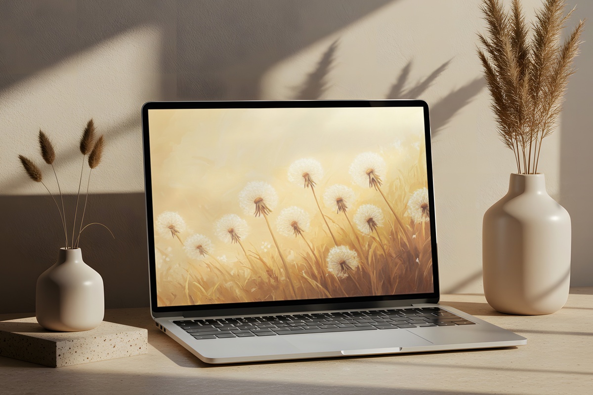 Dandelion Seed Magic Floral Desktop Wallpaper