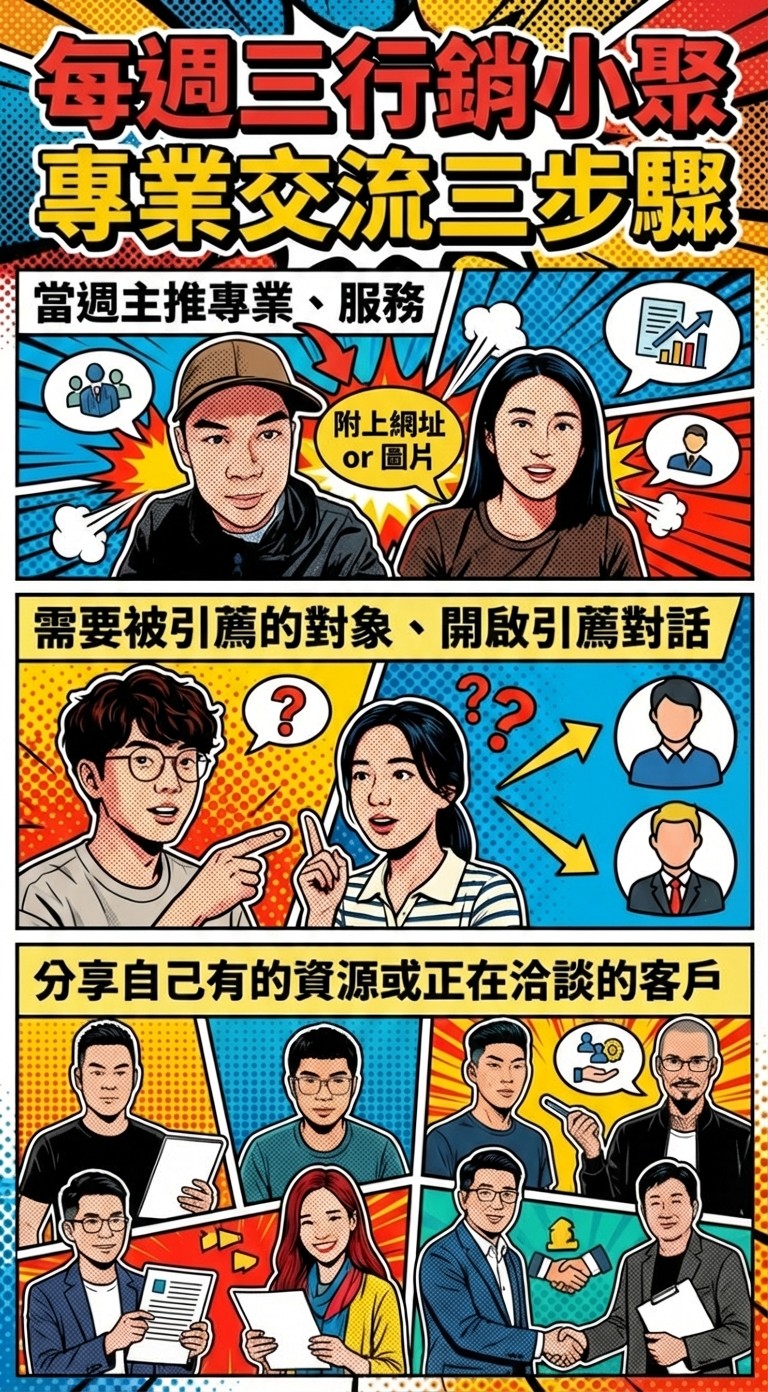 每週三行銷小聚會,專業交流三步驟