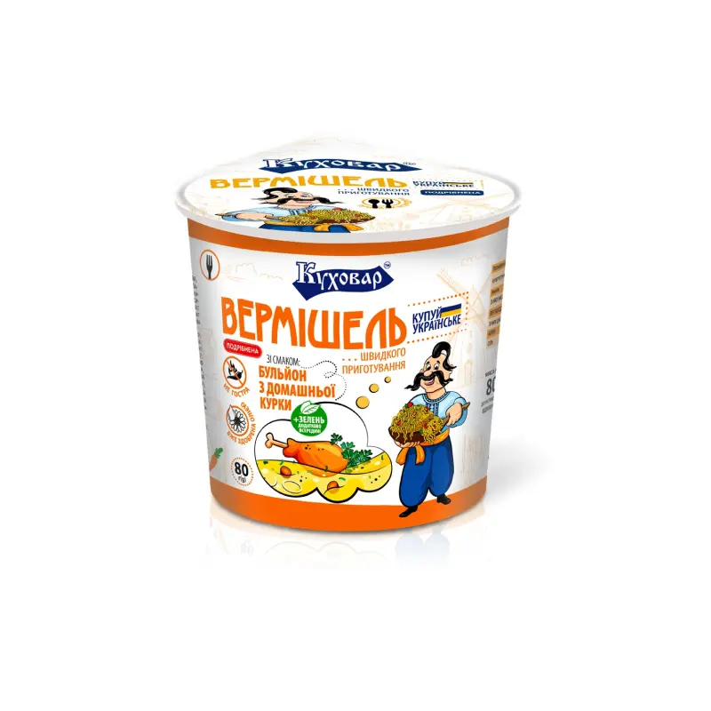 Nudle o smaku bulion łagodny z domowej kury “Kuhovar” 80g