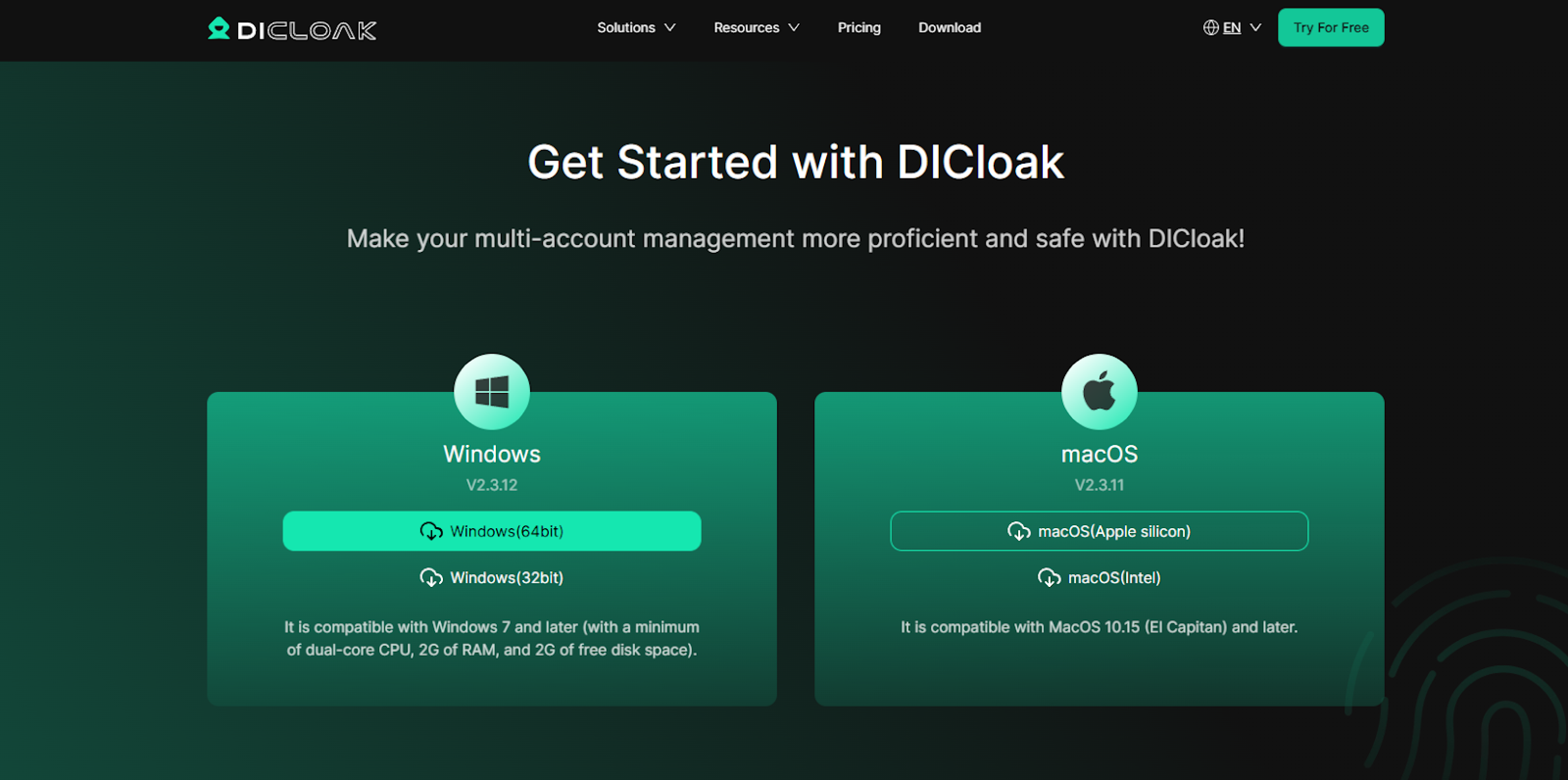 DICloak - Download Page