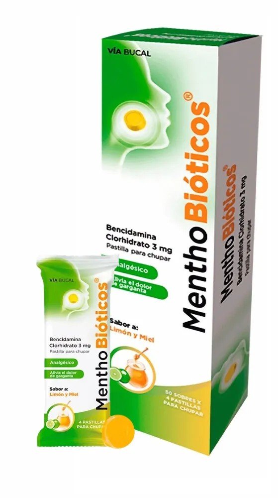 Menthobioticos Caramelo (Bencidamida)Limon Ymiel C