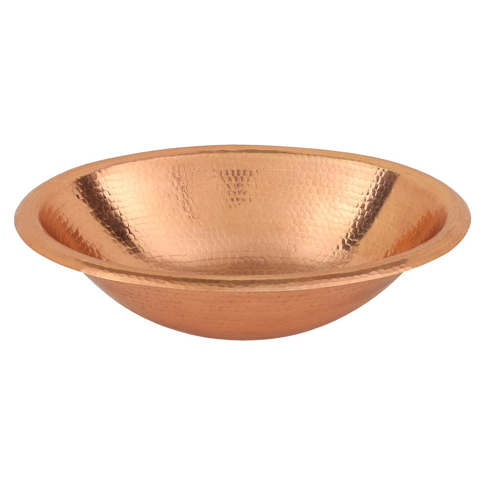 Premier Copper Products 19" Oval Copper Bathroom Sink, Polished Copper, LO19RPC