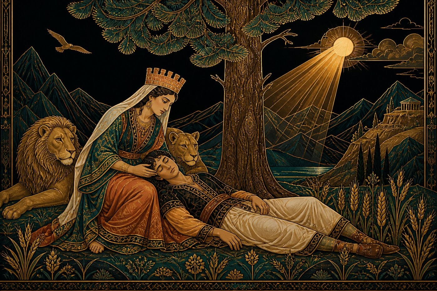 Original illustration for Cybele Mourns and Preserves Attis