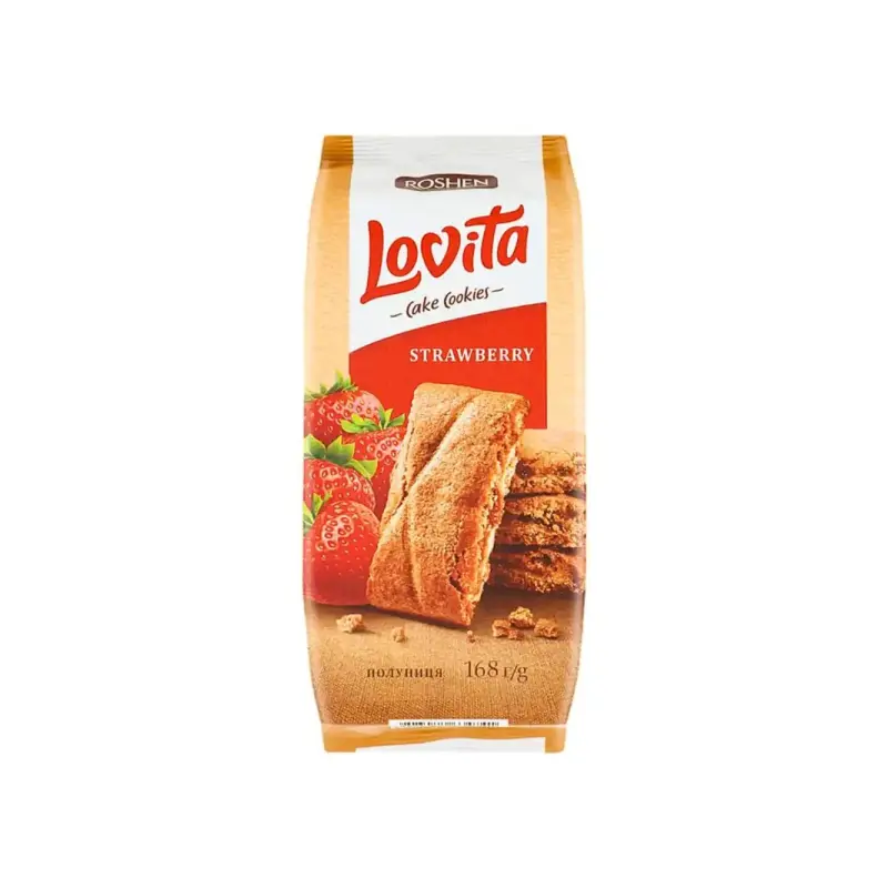 Ciasteczki o smaku truskawki Cake “Lovita” 168g