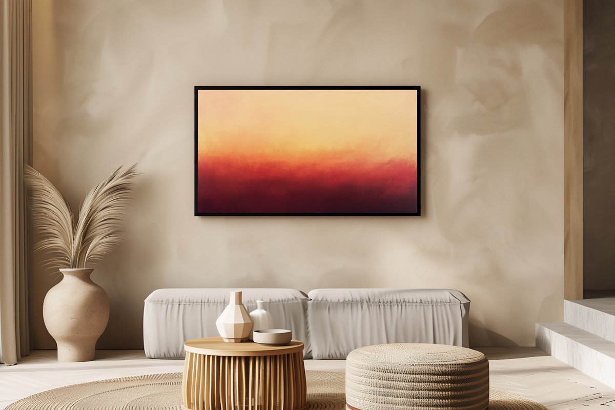Sunset Hues Canvas Abstract Frame TV Art