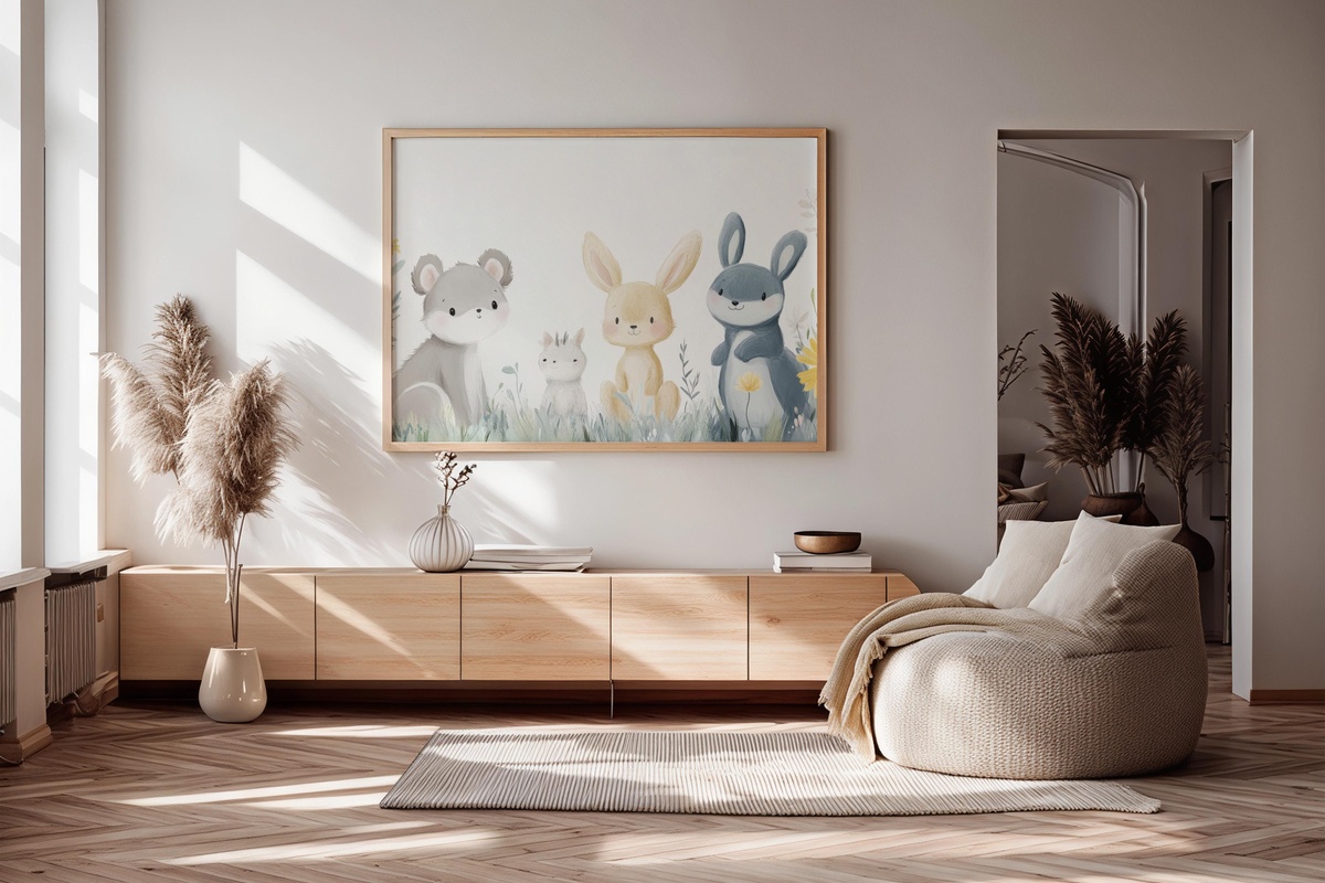 Nursery Dreams Collection Printable Wall Art featuring adorable baby animals