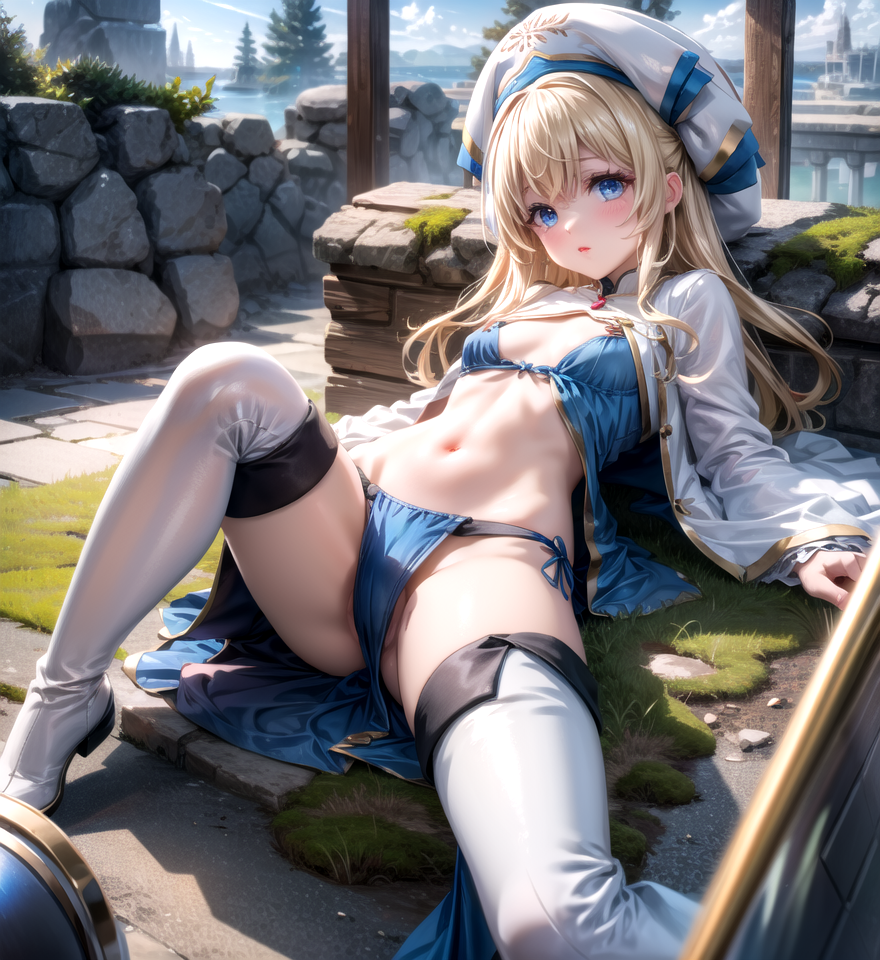 412作目 by motoyama with exhibitionism, girl, blonde, Goblin Slayer, Priestess (Goblin Slayer)
