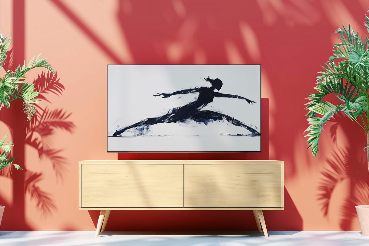 Graceful Line Dancer minimalist Frame TV Art continuous line dancer