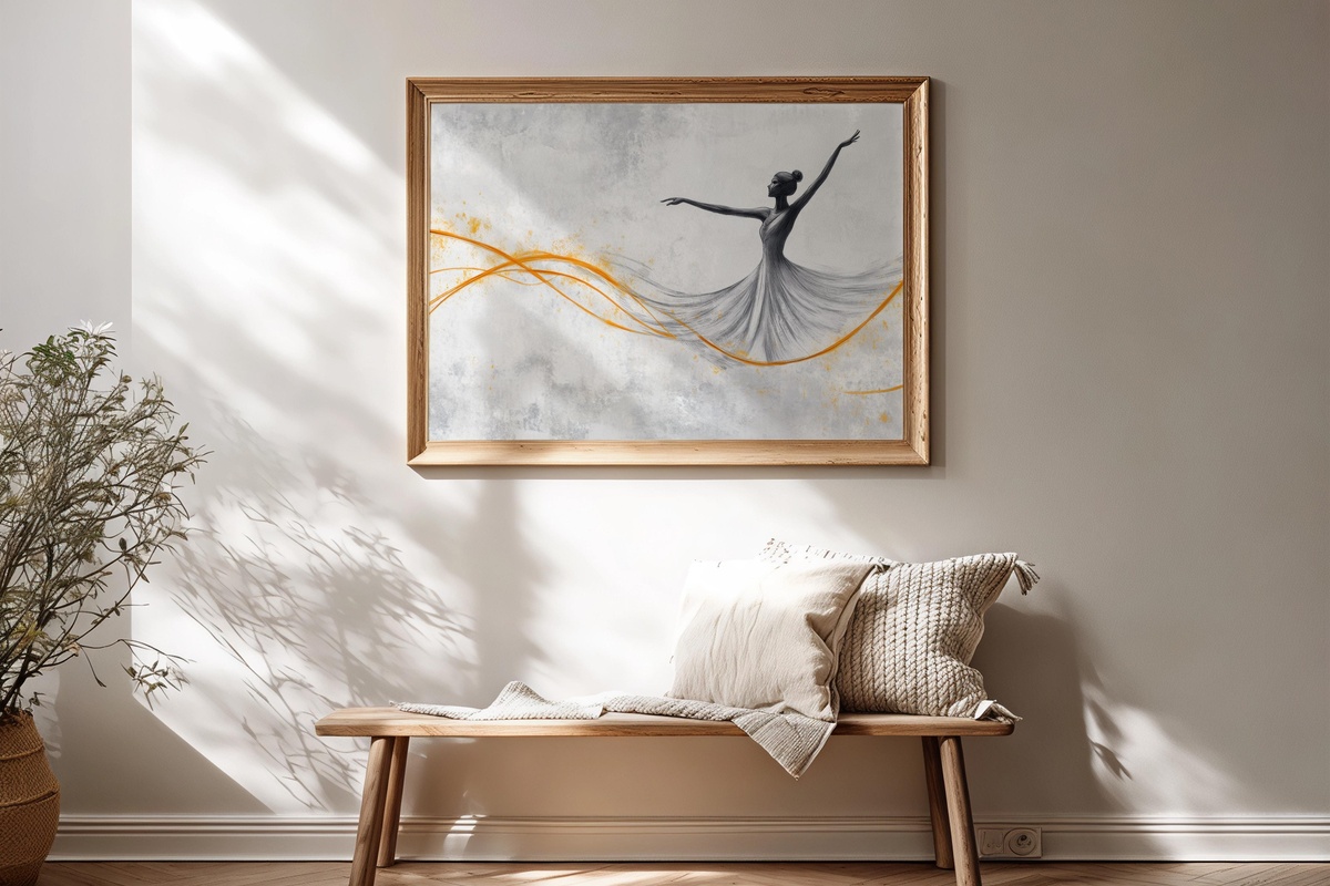 Line Dancer's Minimalist Flow Printable Wall Art
