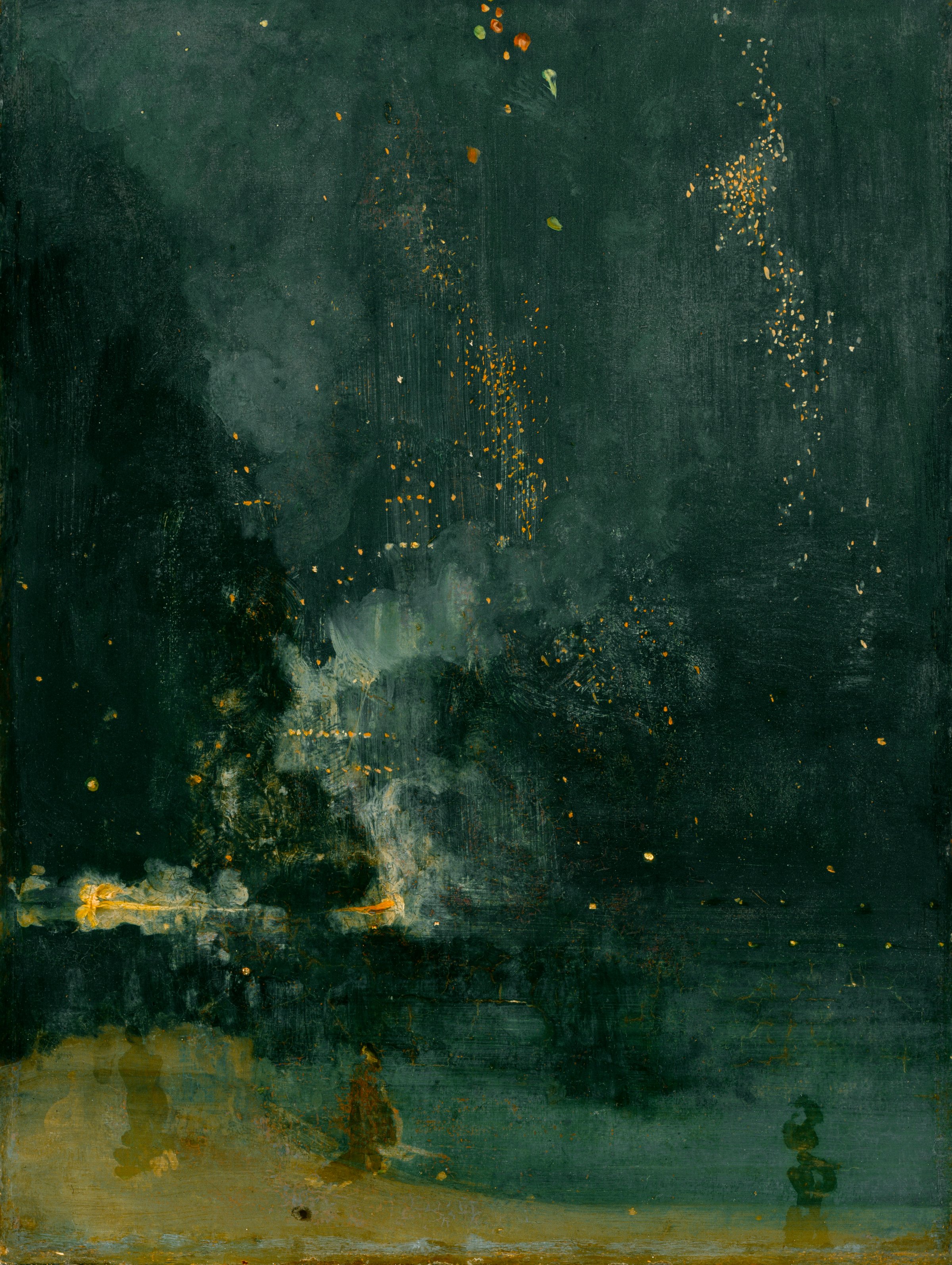 James McNeill Whistler, Nocturne in Black and Gold: The Falling Rocket, c. 1875. Detroit Institute of Arts. The painting Ruskin attacked.