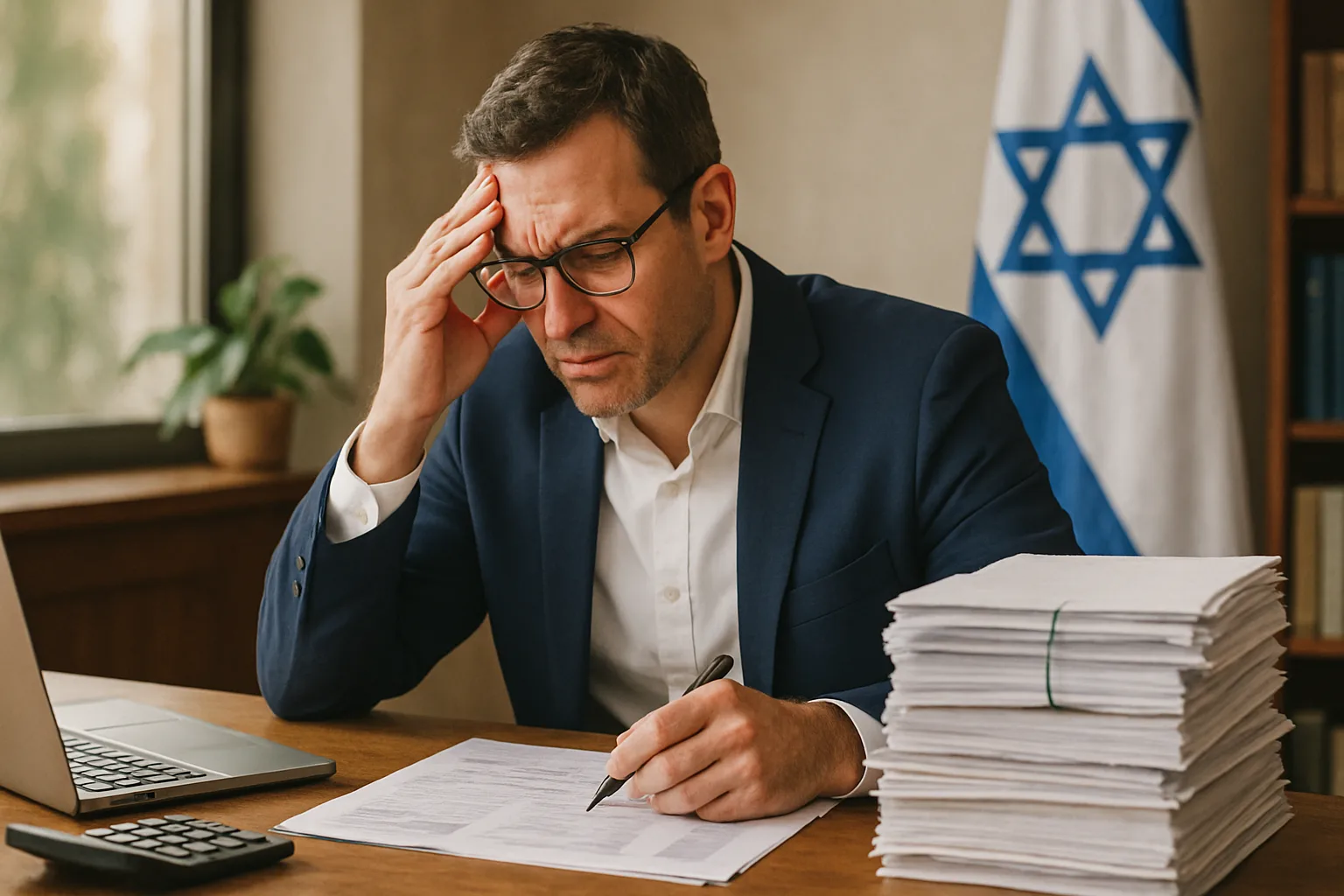 מסמכים ודוחות פיננסיים על שולחן עבודה