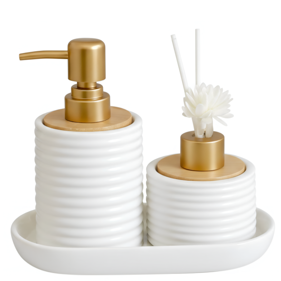 Set de baño aromatizador 3 piezas, cerámica
