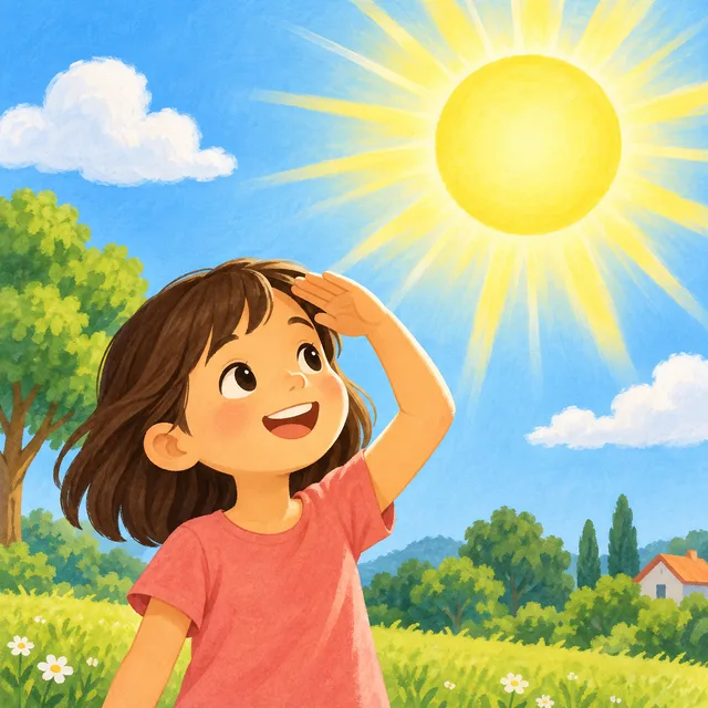 Scene: The sun is bright.