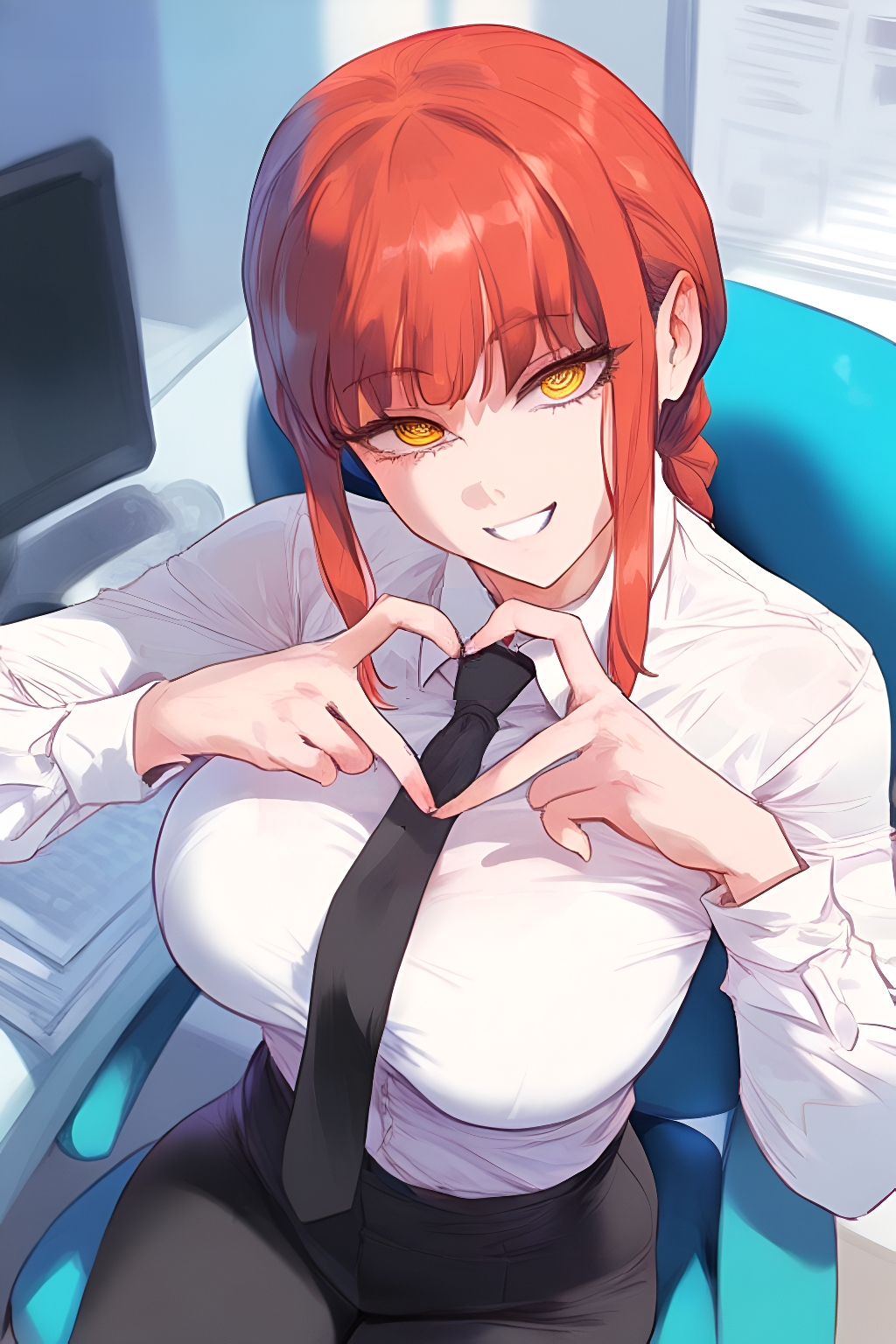 Makima – Office by Rusher Ai Art with Chainsaw Man, ai art, Chainsaw Man, Makima