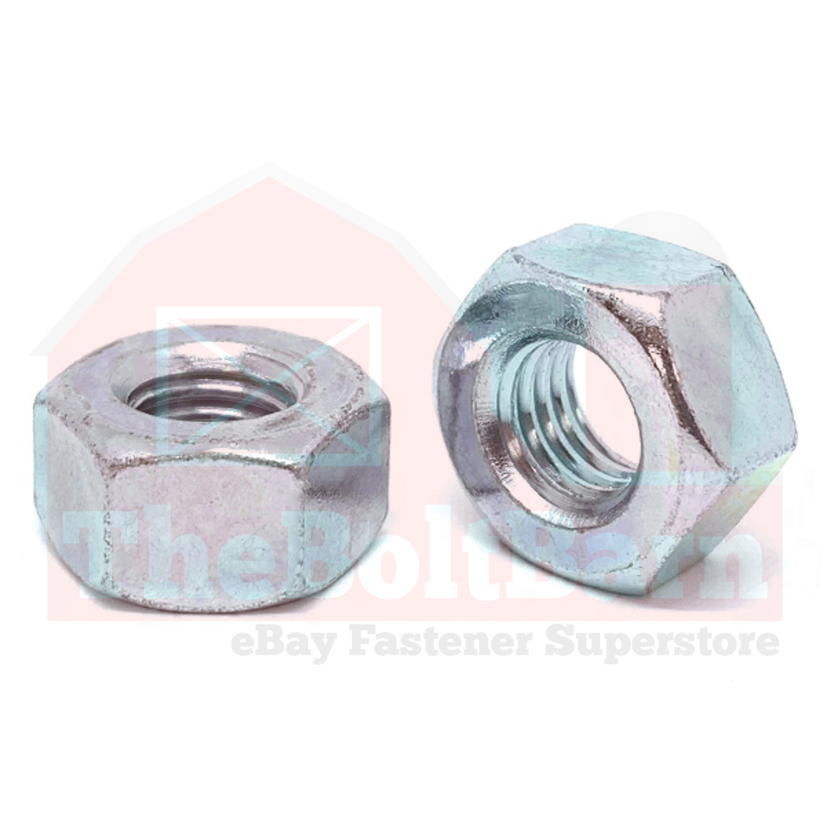 3/8"-16 Grade 2 Heavy Hex Nuts Zinc Clear Coarse Thread (Pick Quantity) - Picture 2 of 7