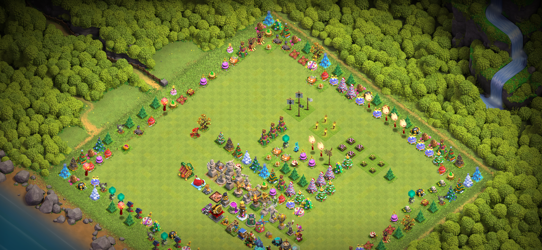 Rare COC Max Account -> 350+ farmed Obstacles with 50+ decorations(eg ...