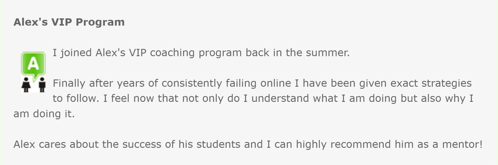 Written testimonial 6