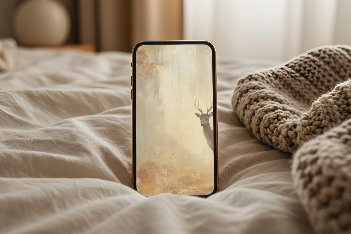Forest Deer Tranquility Fall iPhone Wallpaper