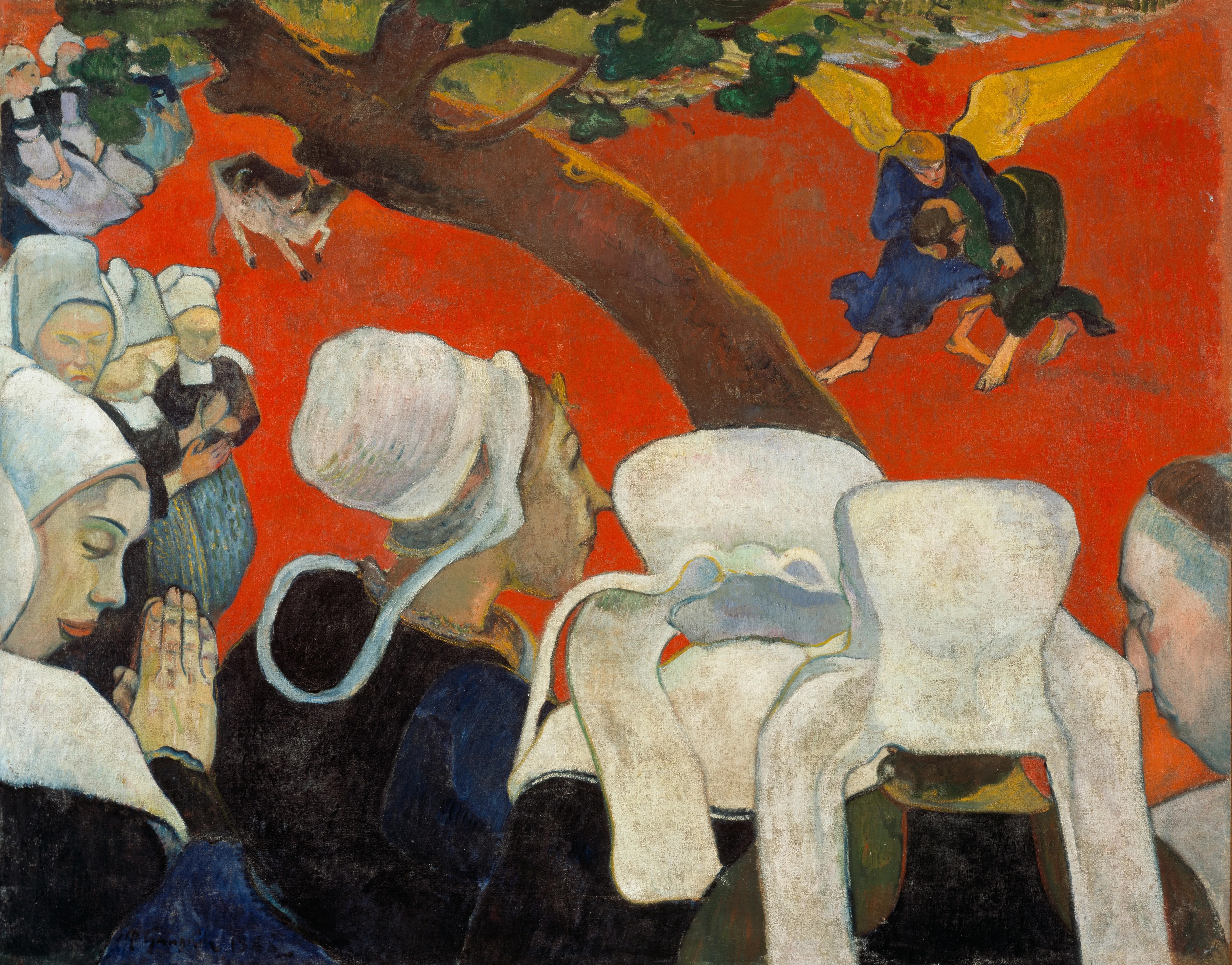 Paul Gauguin, Vision After the Sermon (Jacob Wrestling with the Angel), 1888. Oil on canvas. National Gallery of Scotland, Edinburgh.