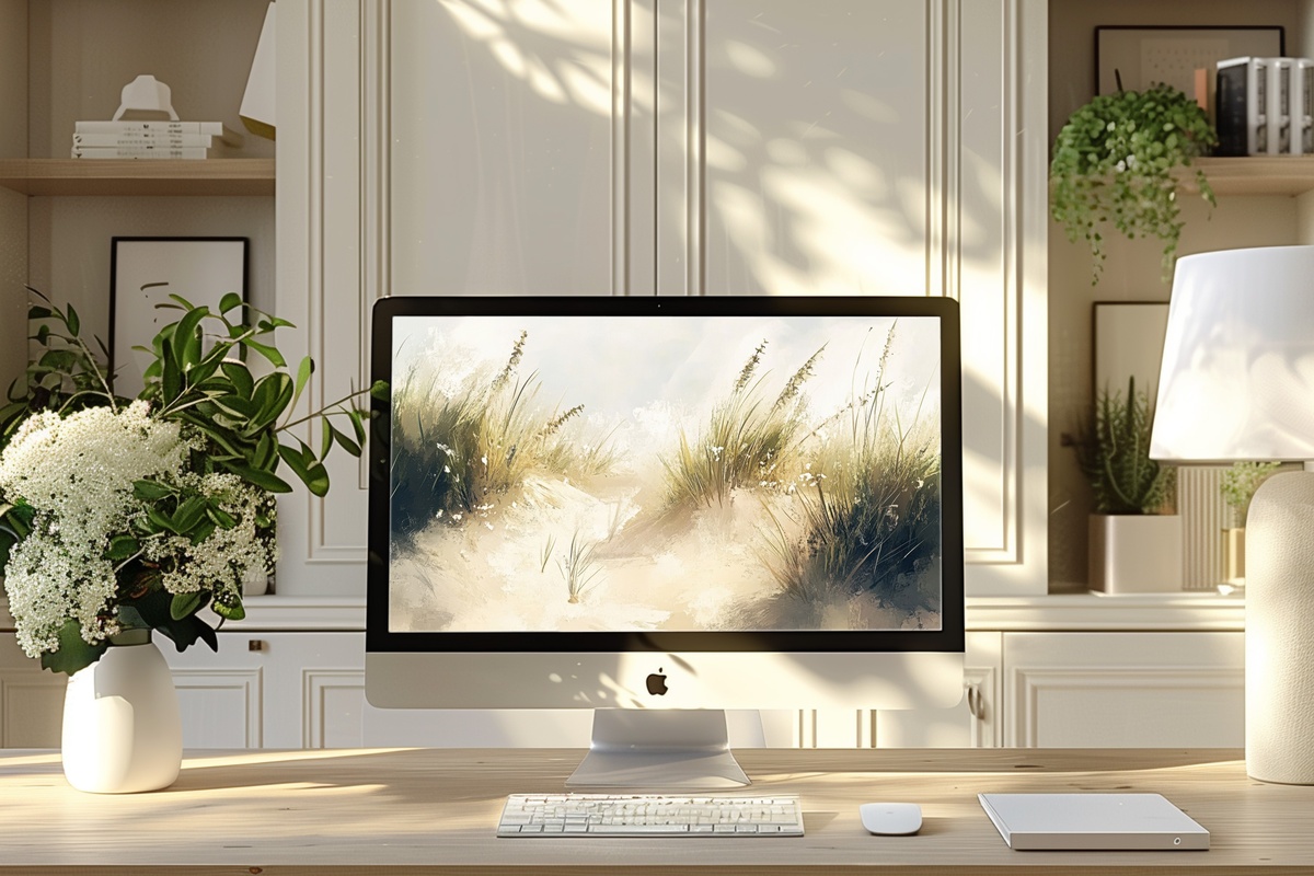 Soft Dunes Serenade Summer Desktop Wallpaper - beach dunes under summer sun