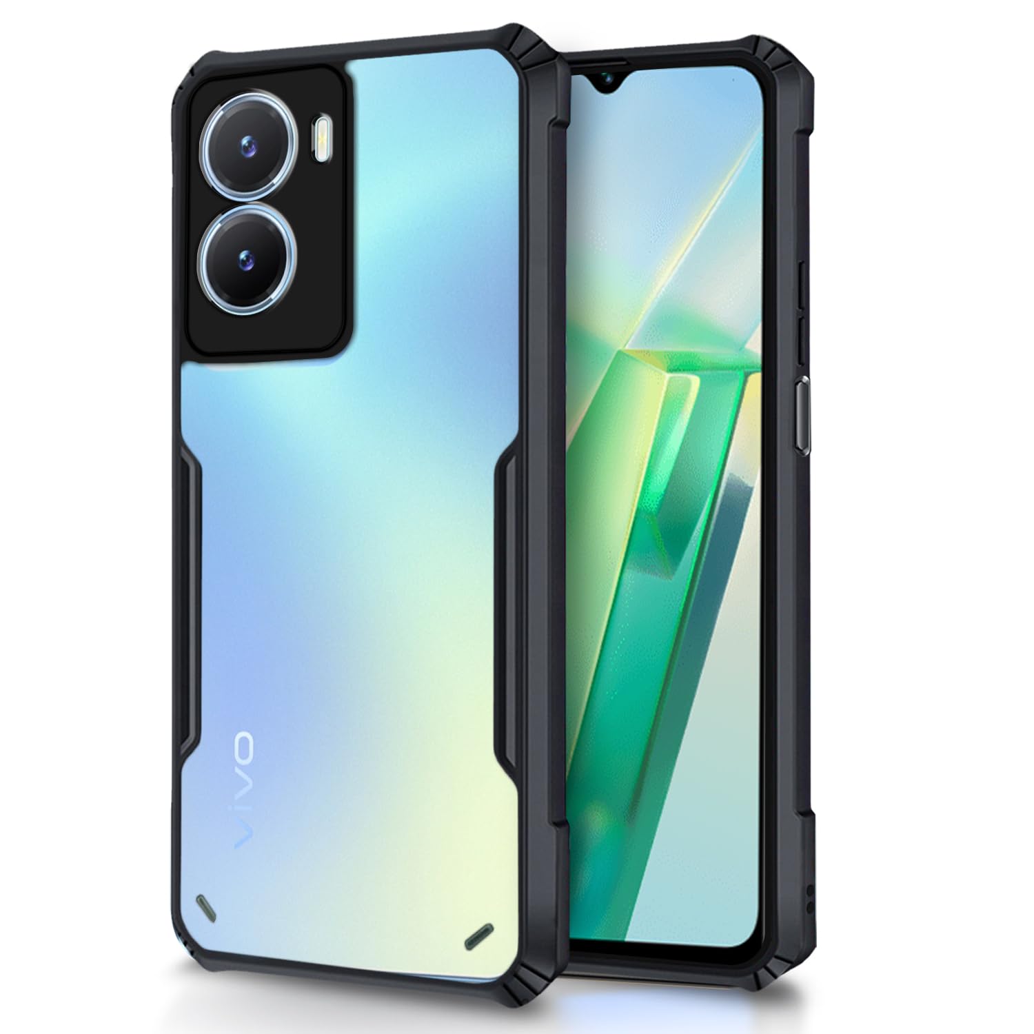 Vivo T2X 5G - Black Border - Transparent Back iPaky Mobile Back Cover Case