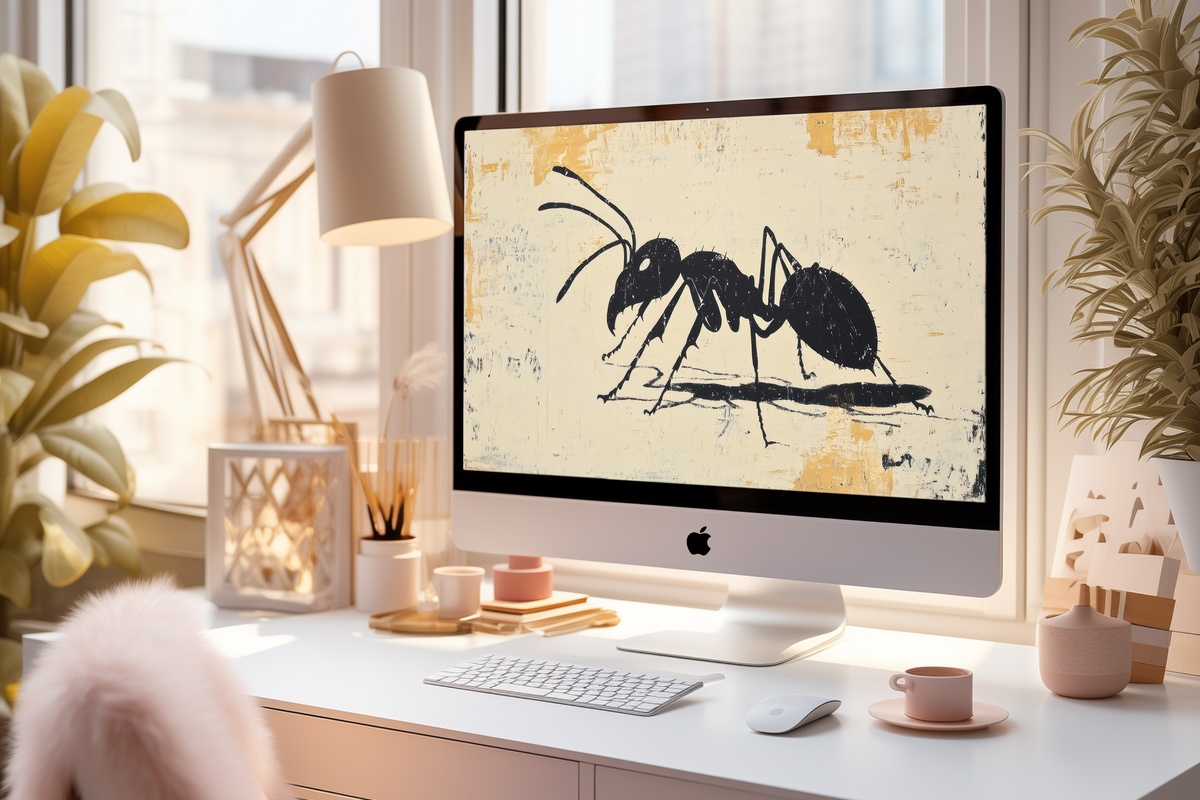 Ant Silhouette Essence minimalist desktop wallpaper