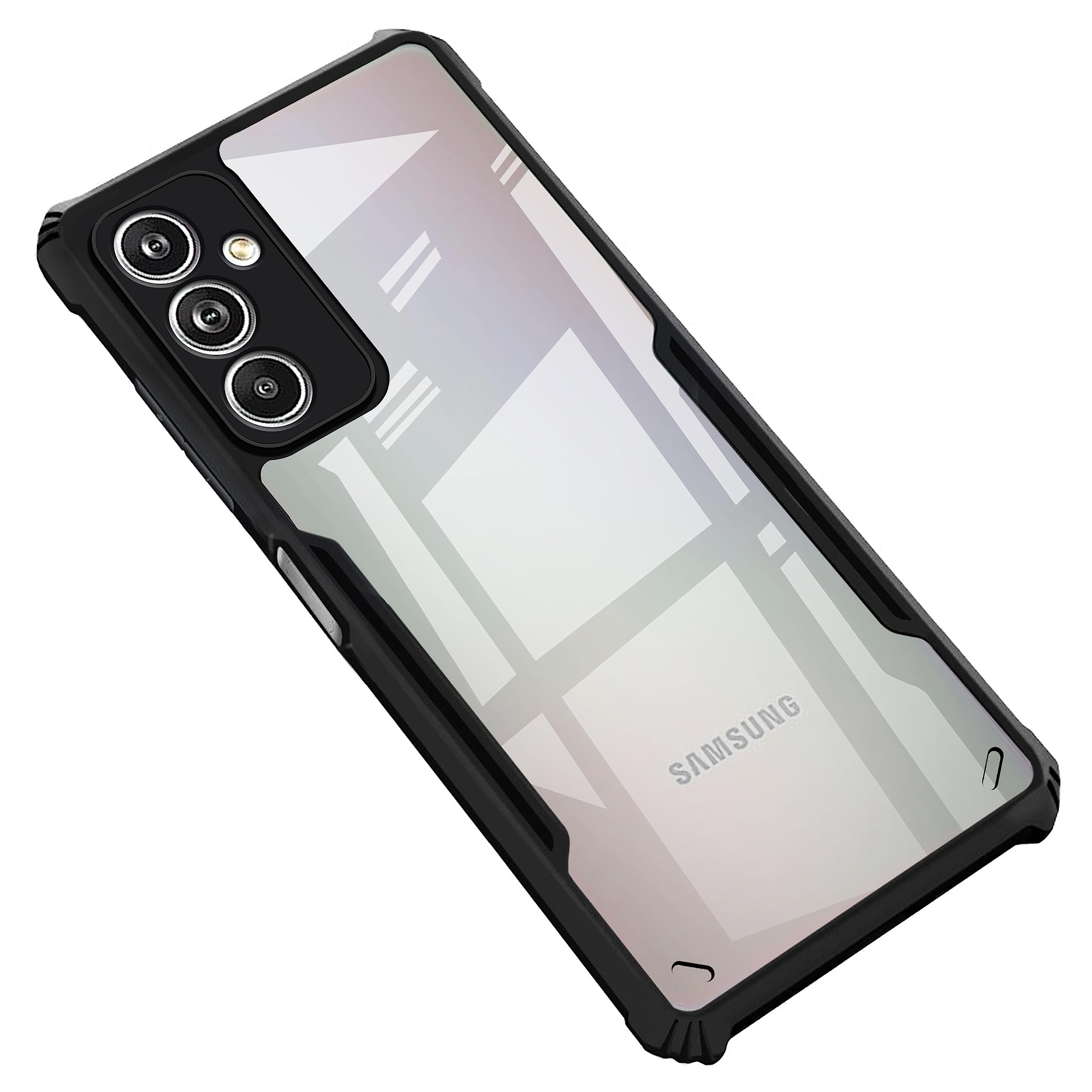 Samsung Galaxy F54 5G - Black Border - Transparent Back iPaky Mobile Back Cover Case