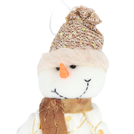 Colgante navideño muñeco de nieve, 18cm, tela/plástico