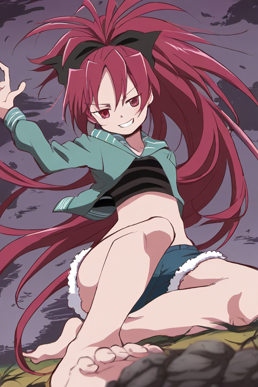 佐倉杏子のAIエロエロ落書きもの11 by 催●スマホの淫魔 with ai art, Kyoko Sakura, Puella Magi Madoka Magica, madoka magica, flat chest, anko