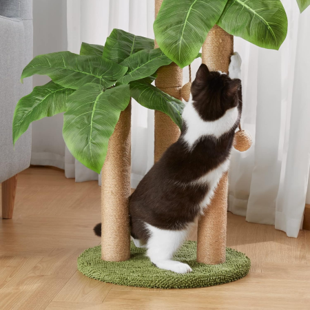 Rascador para gato madera mdf/microfibra, 90xØ40cm