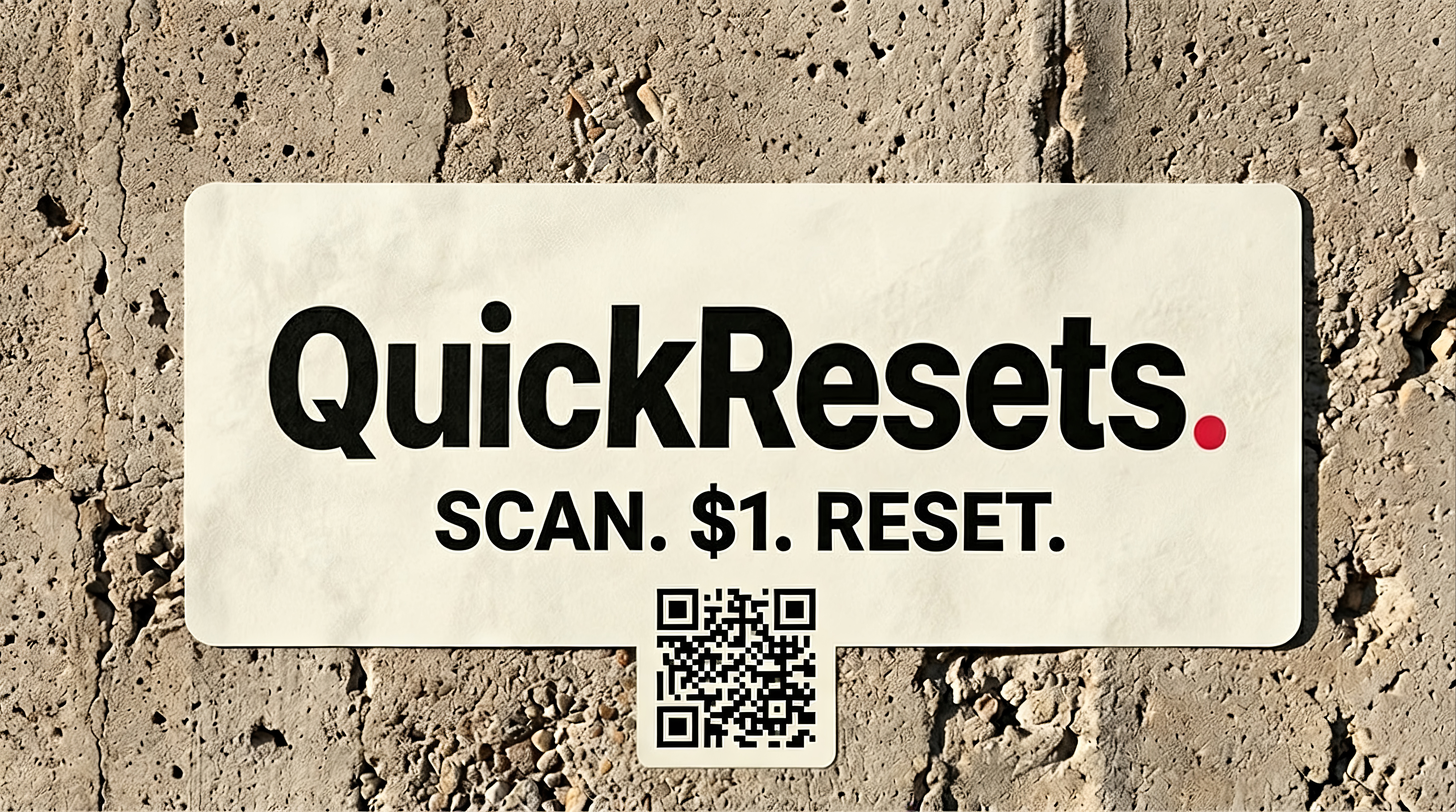 QuickResets micro-donation QR code project banner by BNDR LLC, Phoenix AZ