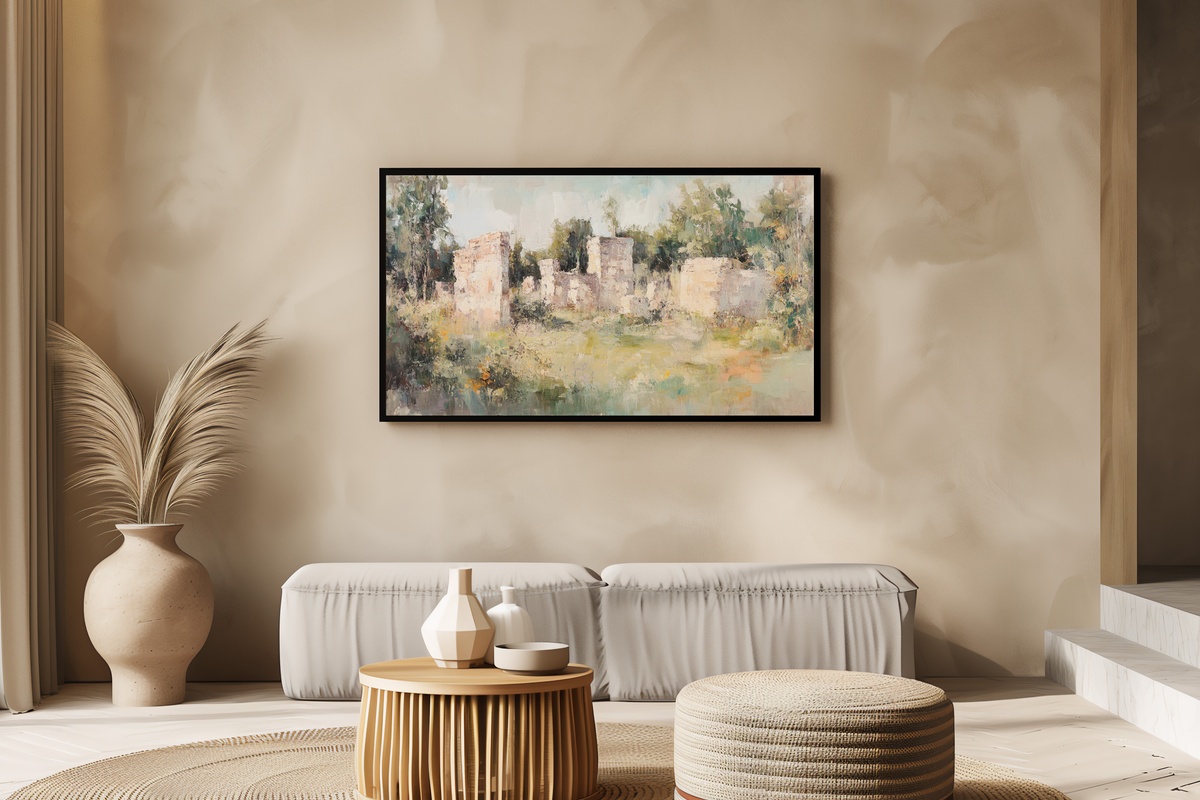Timeless Echoes Among Ruins Vintage Frame TV Art