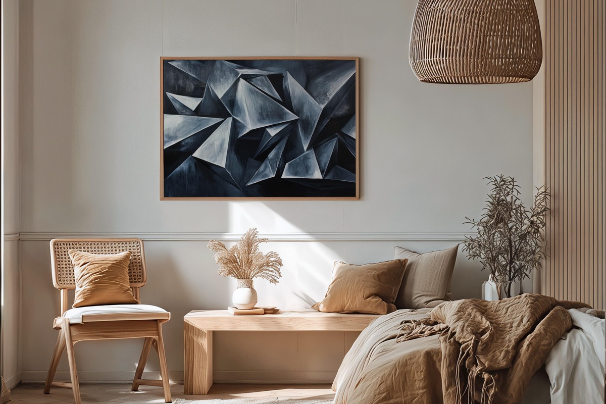 Futuristic Metallic Silhouettes Abstract Printable Wall Art