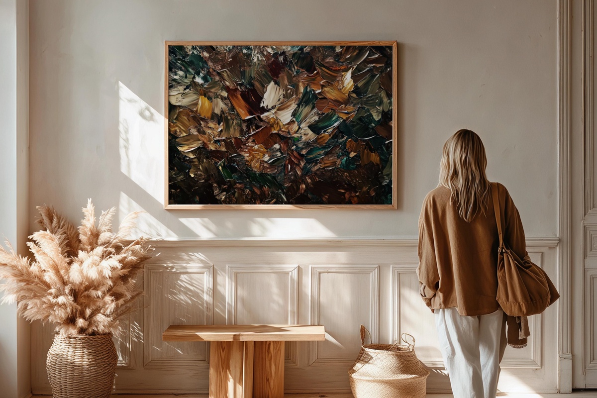 Earthy Brushstroke Rhythm Abstract Printable Wall Art