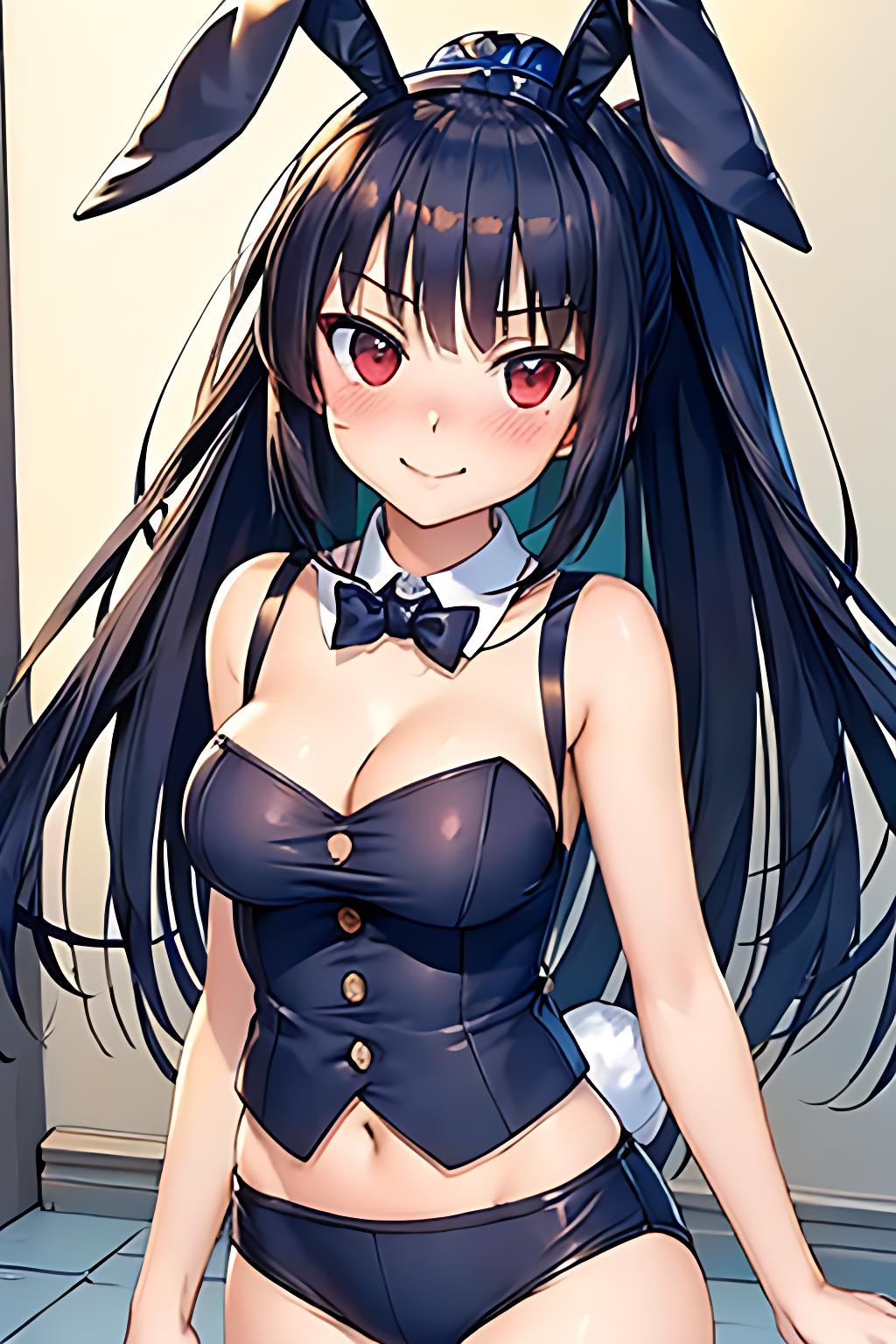 AIイラスト勉強中(奇形や違和感があるかも。ごめんなさい。) by AI実験室 with beautiful girl, Shizuku Yaegashi, Arifureta: From Commonplace to World's Strongest, bunny girl, bunny suit, bunny ears, large breasts