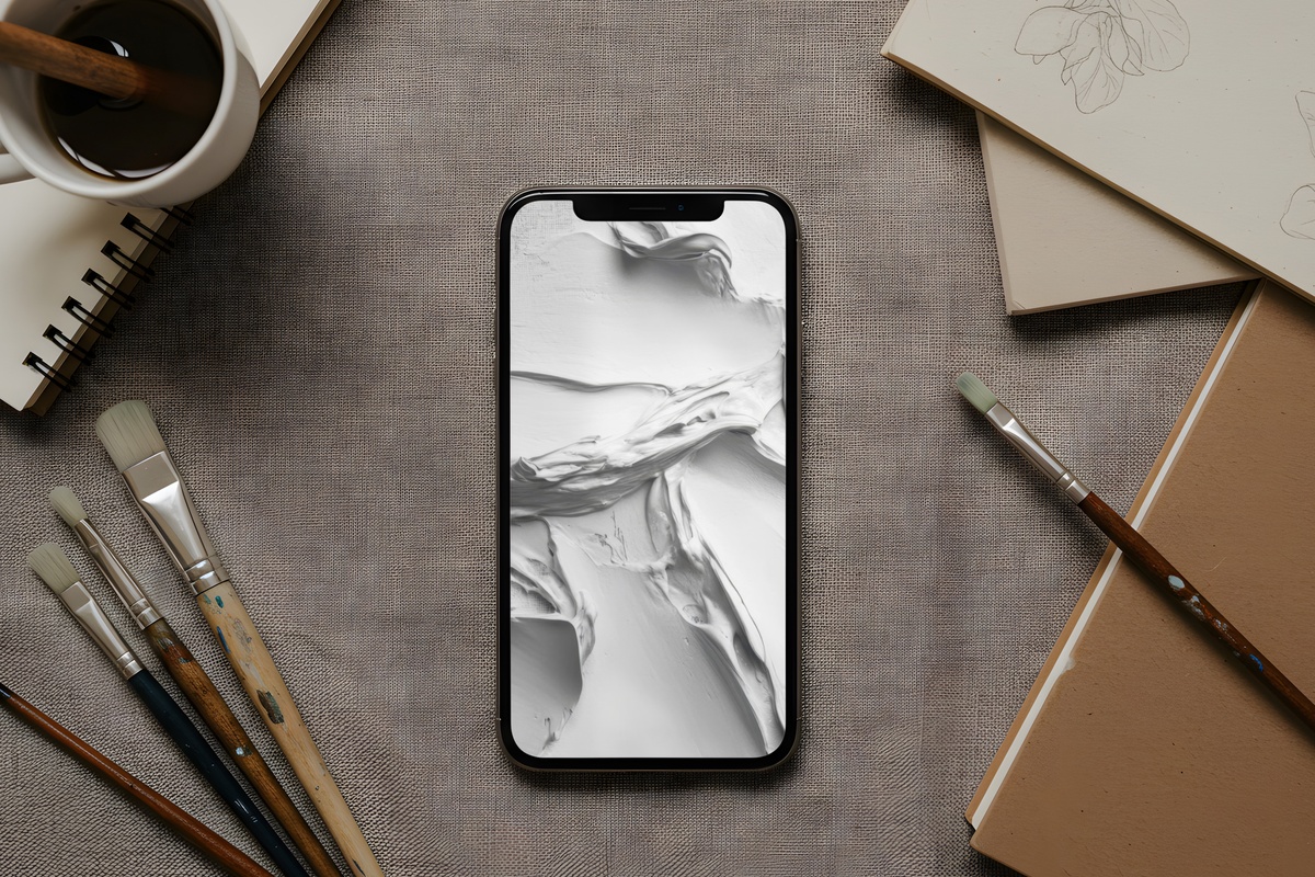 Shadows Whisper in Grayscale Dance Neutral iPhone Wallpaper