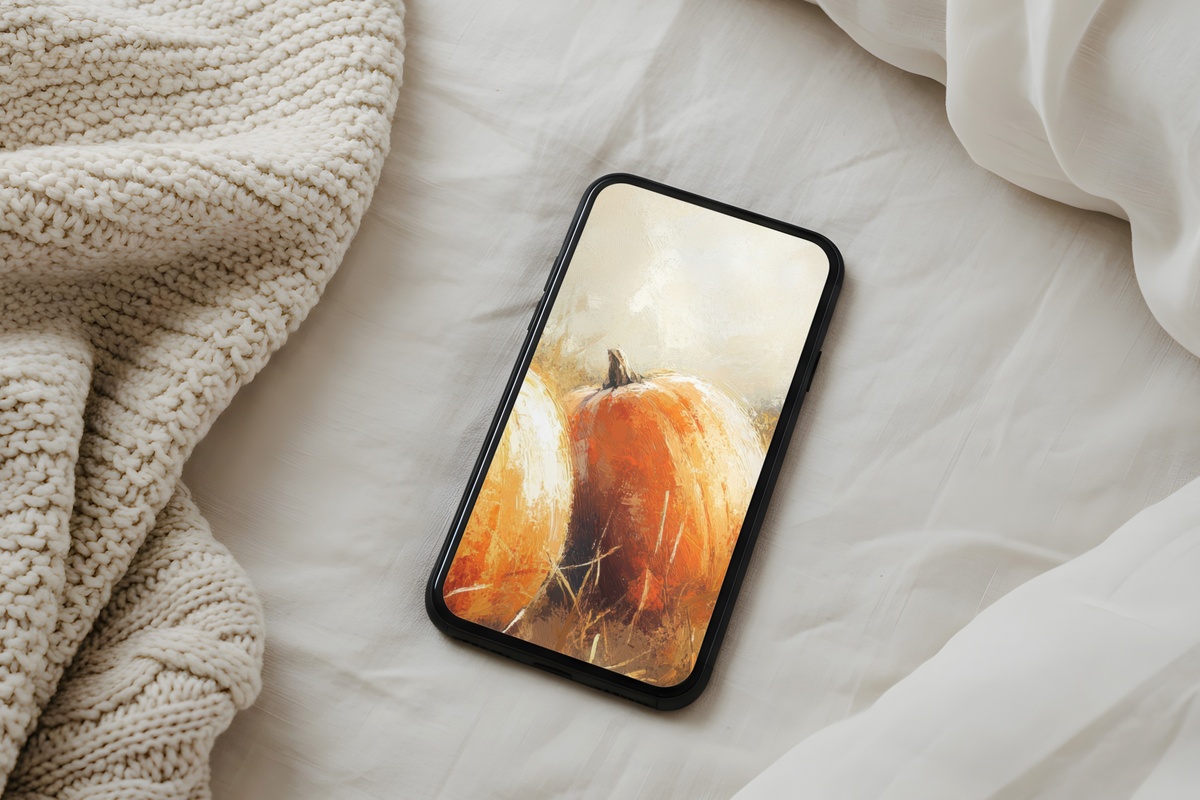 Pumpkin Harvest Bliss Fall iPhone Wallpaper