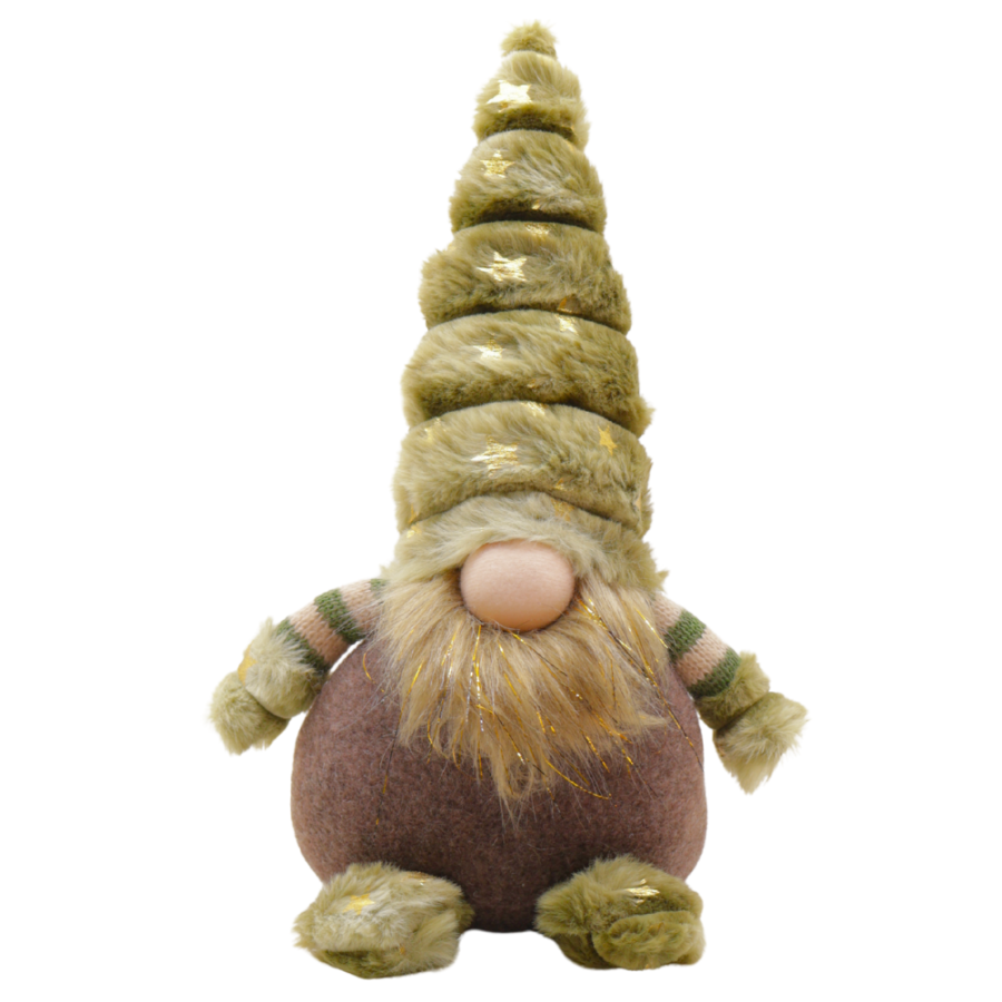 Mini gnomo navideño tela, 31x15x11cm