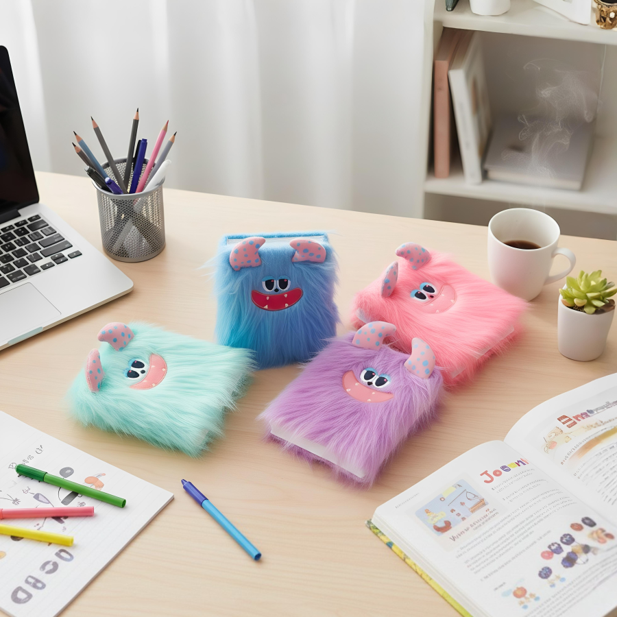 Libreta Monster (Colores disponibles) 80 páginas, peluche