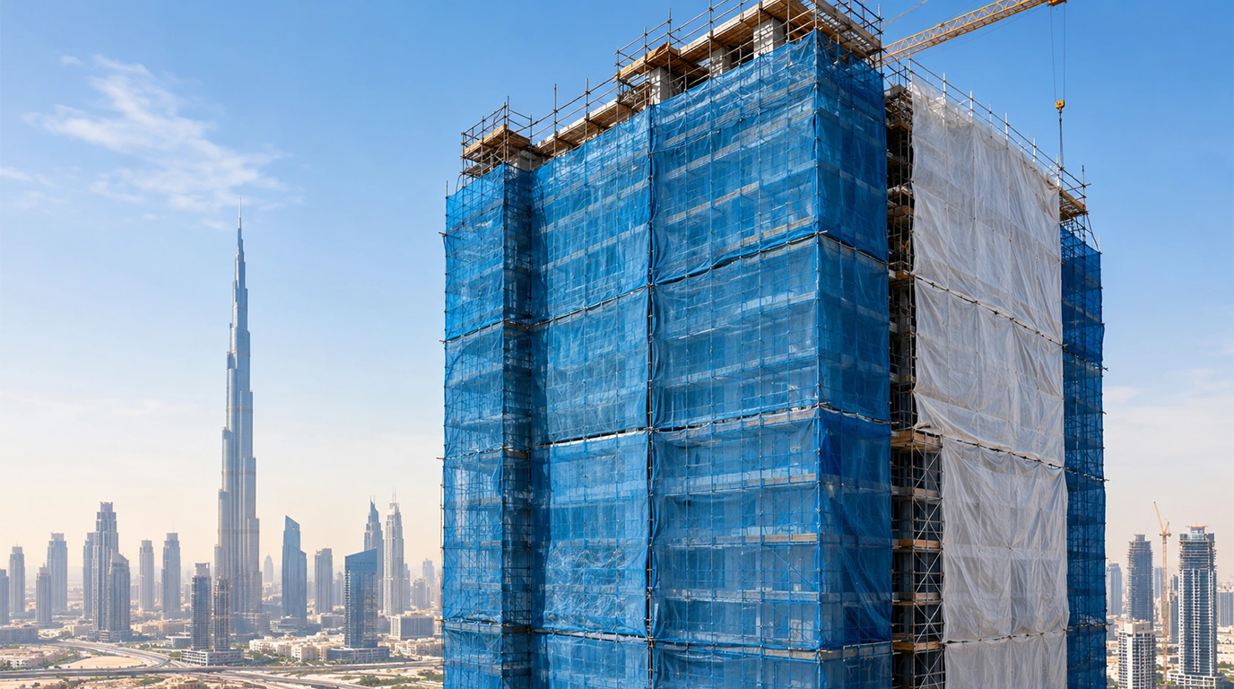 Scaffold Nets and Tarpaulins for High-Rise Sites in Dubai | Quad Dream