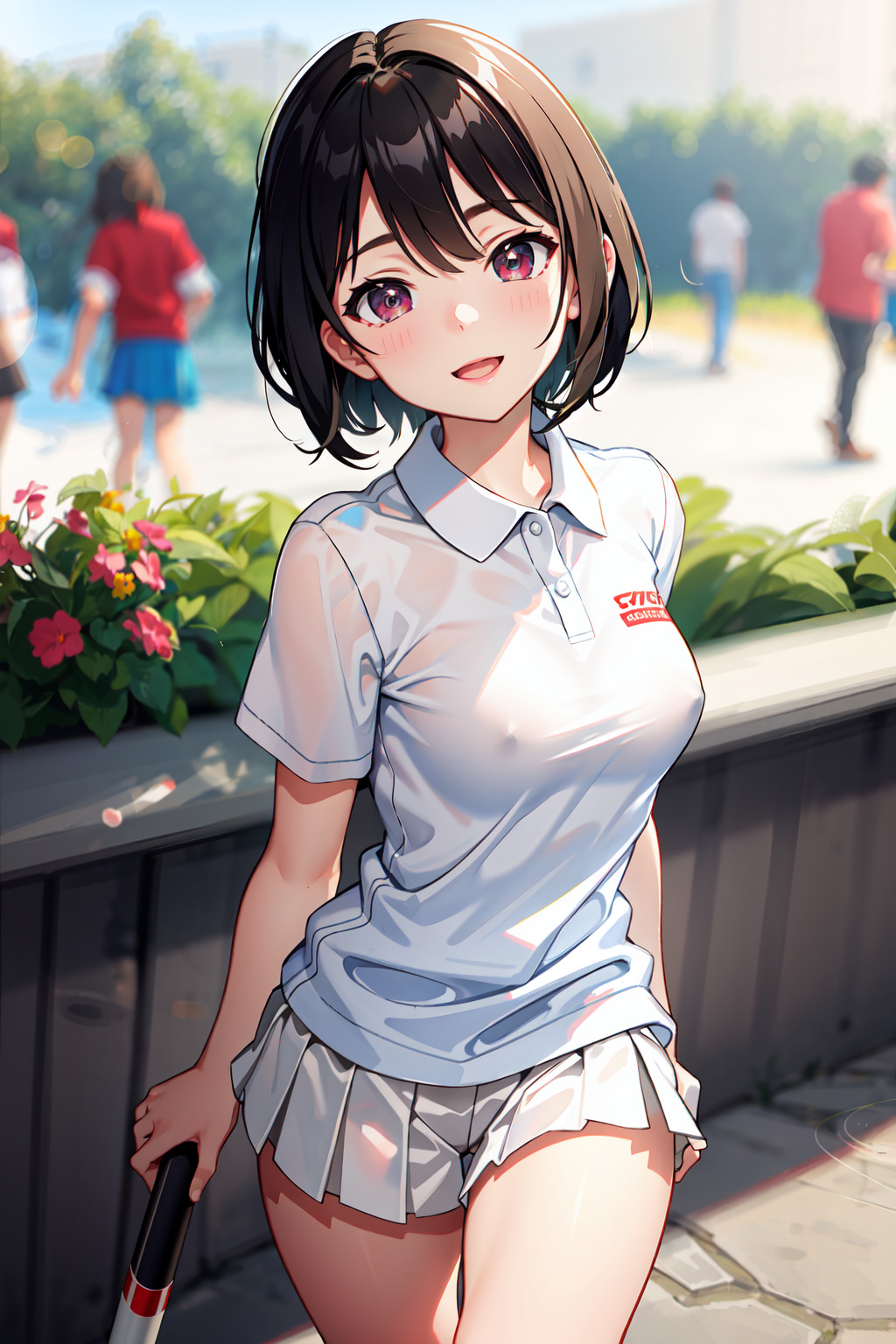 汗だく胸透け テニス少女 01 by ぷろでこ ProDeco with breasts, sheer, tennis, large breasts