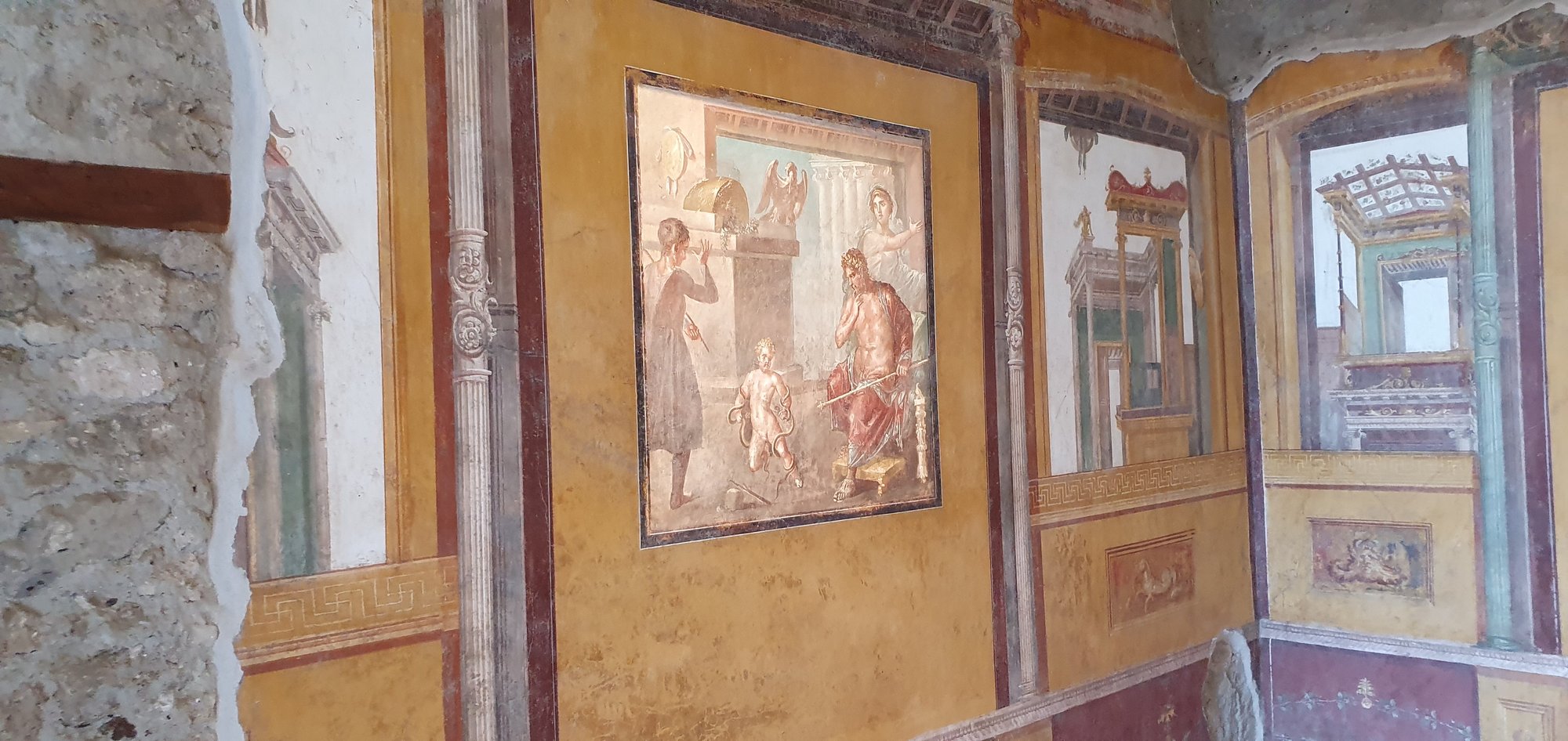 Wall painting from the House of the Vettii, Pompeii. The Vettii were freed slaves who became wealthy merchants and decorated their house lavishly.
