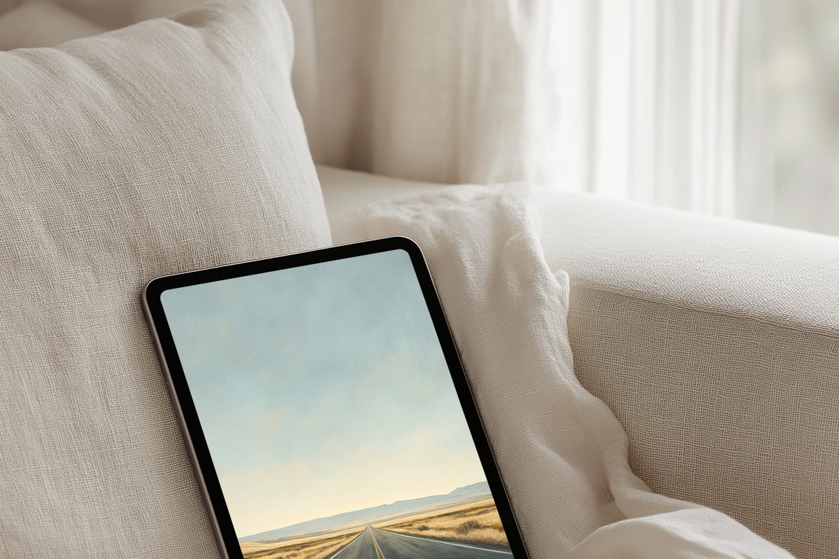 Endless Road Horizon Dream minimalist tablet wallpaper