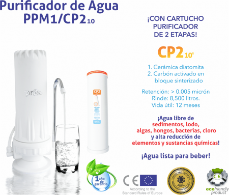 PPM1 / CP2 Cerámica Diatomita, Carbón Activado Sinterizado