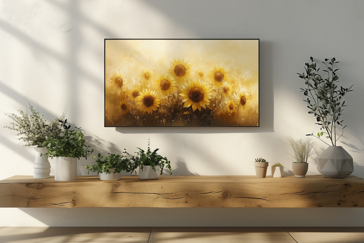 Radiant Sunflower Whispers Summer Frame TV Art — impressionist sunflower field