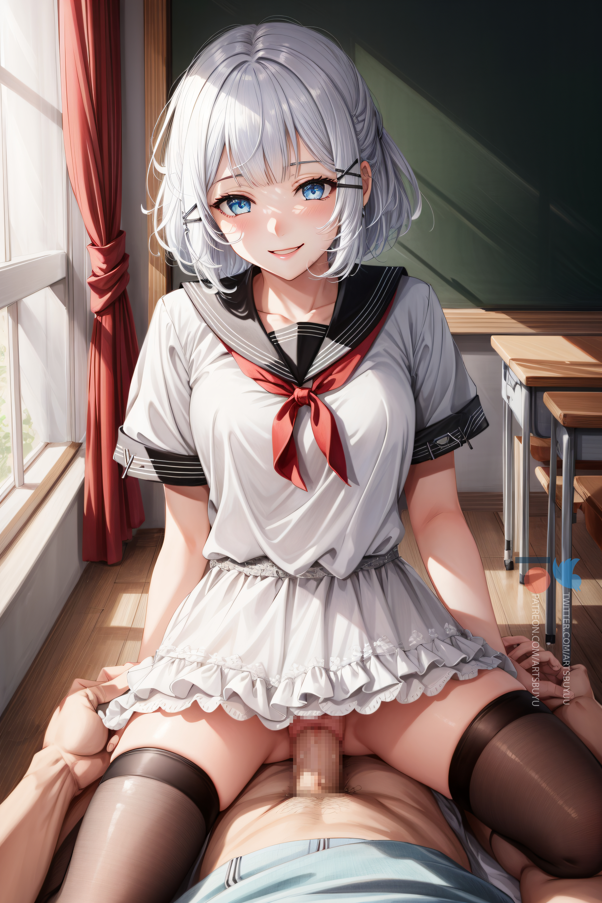 探偵はもう、死んでいる。/ シエスタ by Artsbuyu with girl, large breasts, beautiful girl, breasts, black tights, Siesta, Siesta (Tanmoshi)
