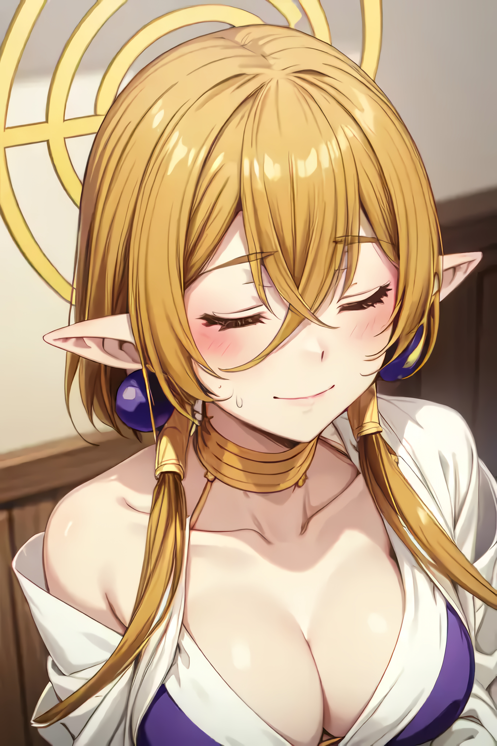 ヒヤ / hiya by サイ with ai art, sweating, Showing off armpits, large breasts, heavenly ass, Chillin Different World Life Of The Ex-Brave Candidate Was Cheat From Lv2, first-rate breasts
